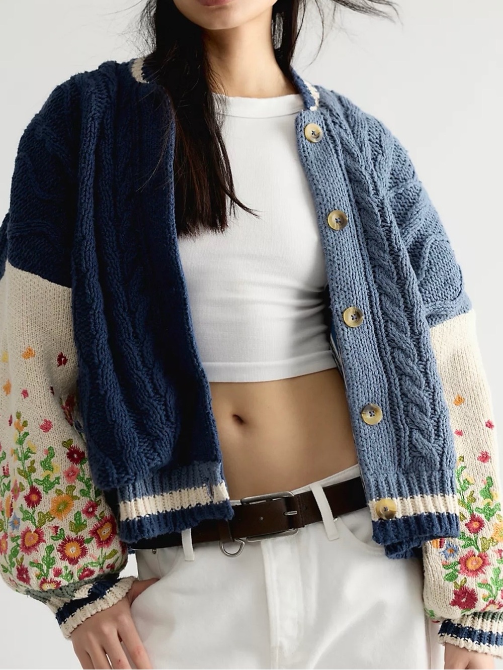 Free People Cloudburst Knit Cardi size Small